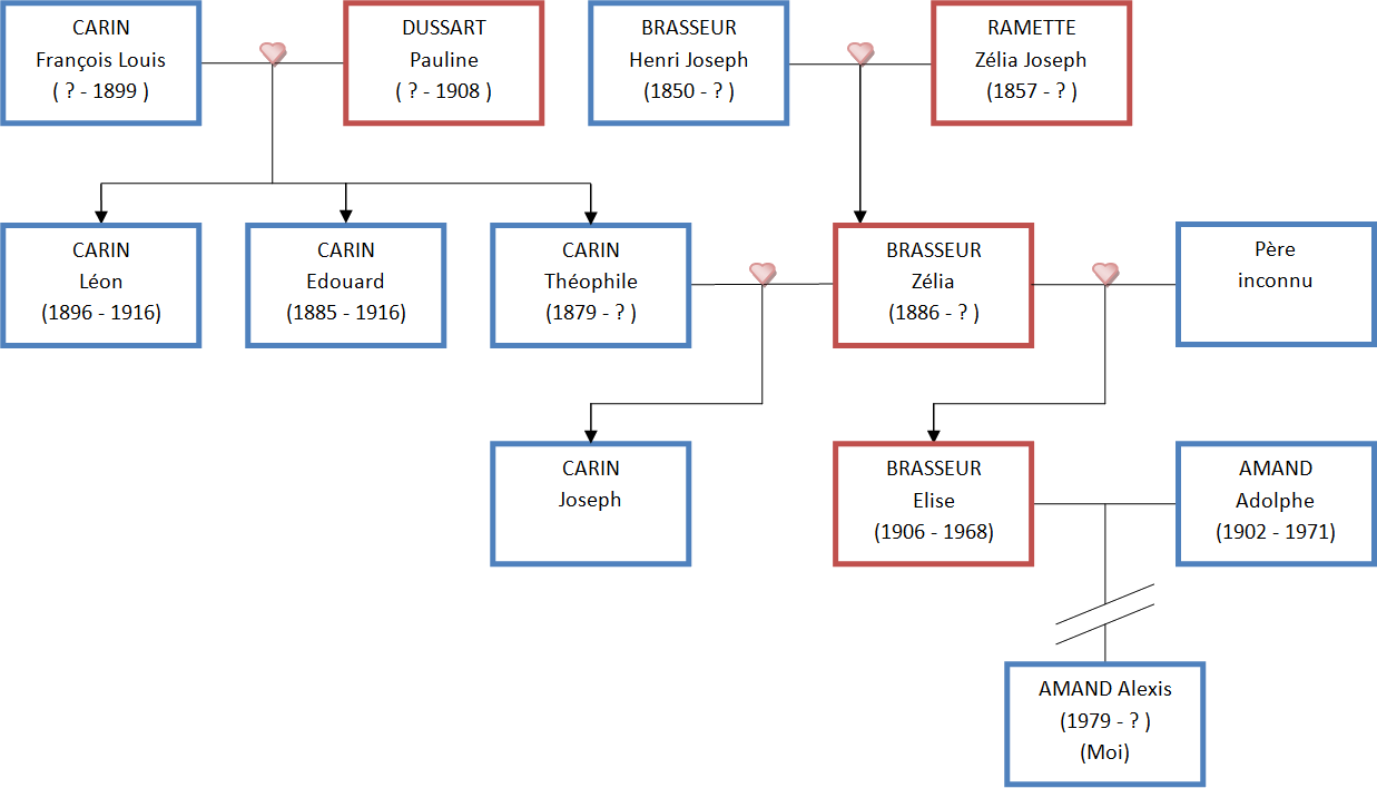 arbre généalogique de la Famille Carin de Lourches et Roeulx