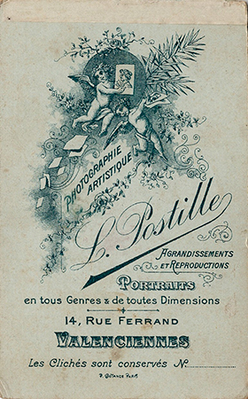 petit document publicitaire de Louis Postille, photographe à Valenciennes